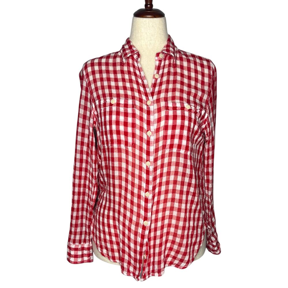 Denim & Supply Ralph Lauren Shirt Womens M Red RL Utility Gingham Button Down